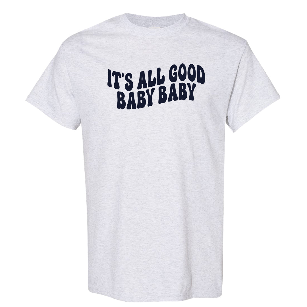 Navy Egg Shell Dark Gum Low 1s T Shirt | All Good Baby, Ash