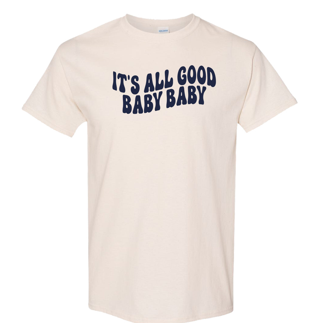 Navy Egg Shell Dark Gum Low 1s T Shirt | All Good Baby, Natural