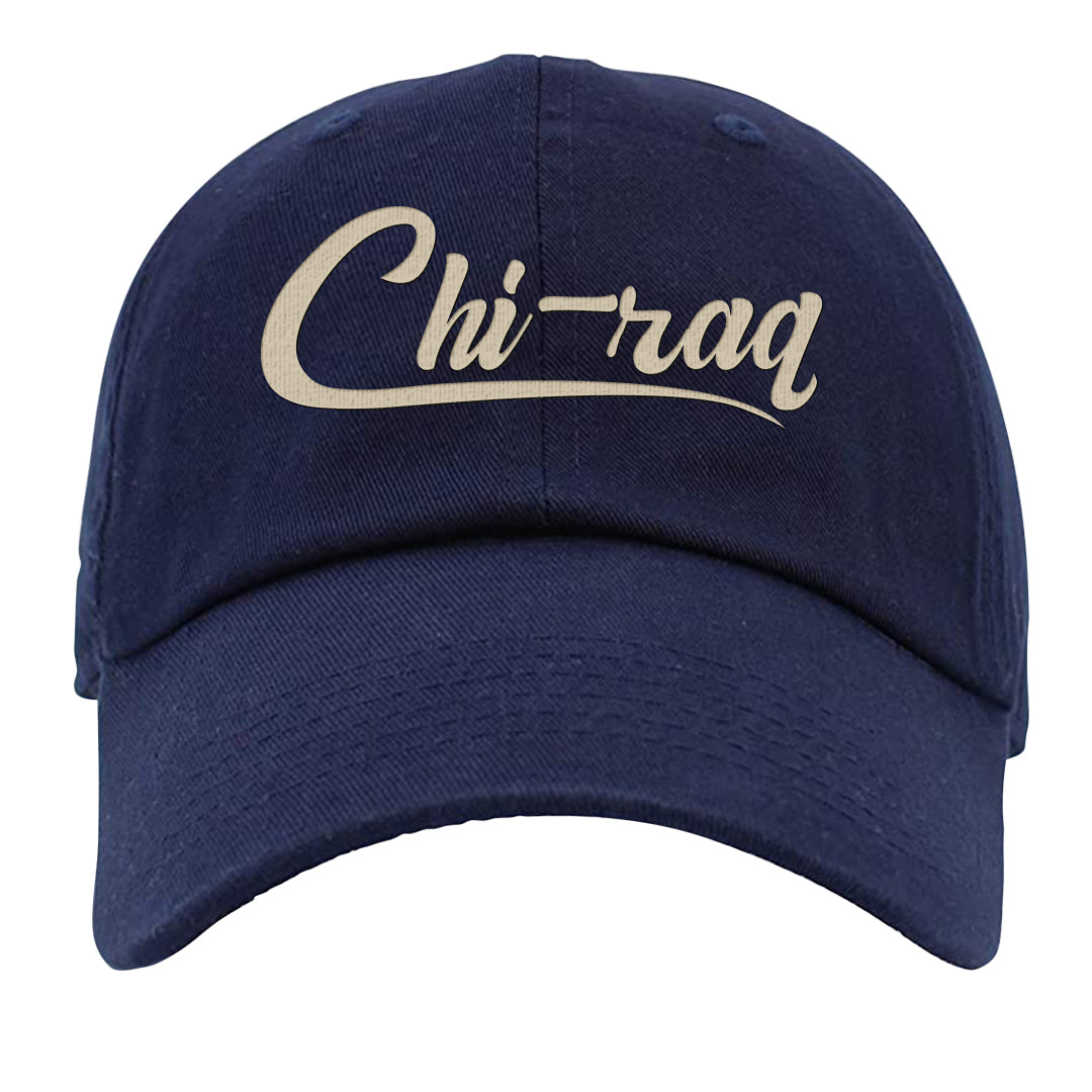 Navy Egg Shell Dark Gum Low 1s Dad Hat | Chiraq, Navy Blue