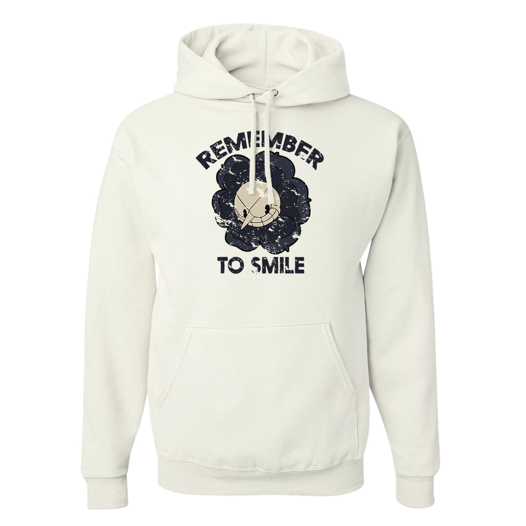 Navy Egg Shell Dark Gum Low 1s Hoodie | Remember To Smile, White