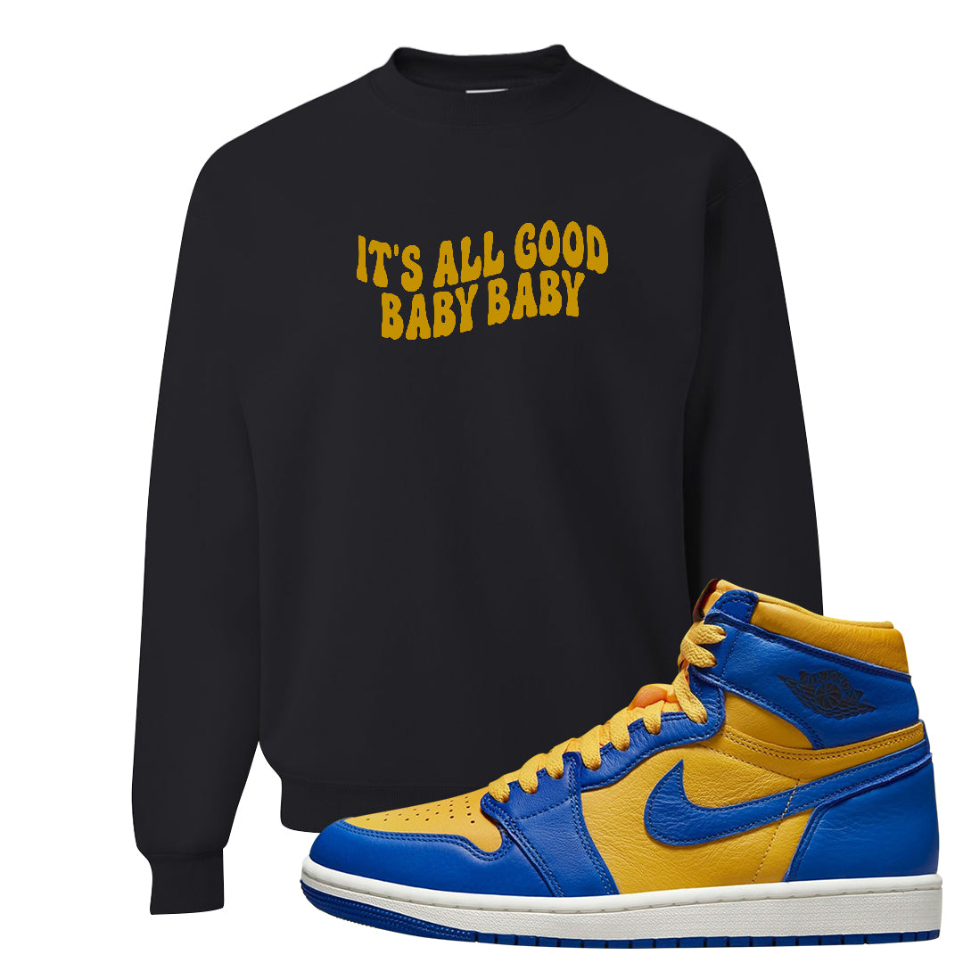 Laney 1s Crewneck Sweatshirt | All Good Baby, Black