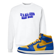 Laney 1s Crewneck Sweatshirt | All Good Baby, White