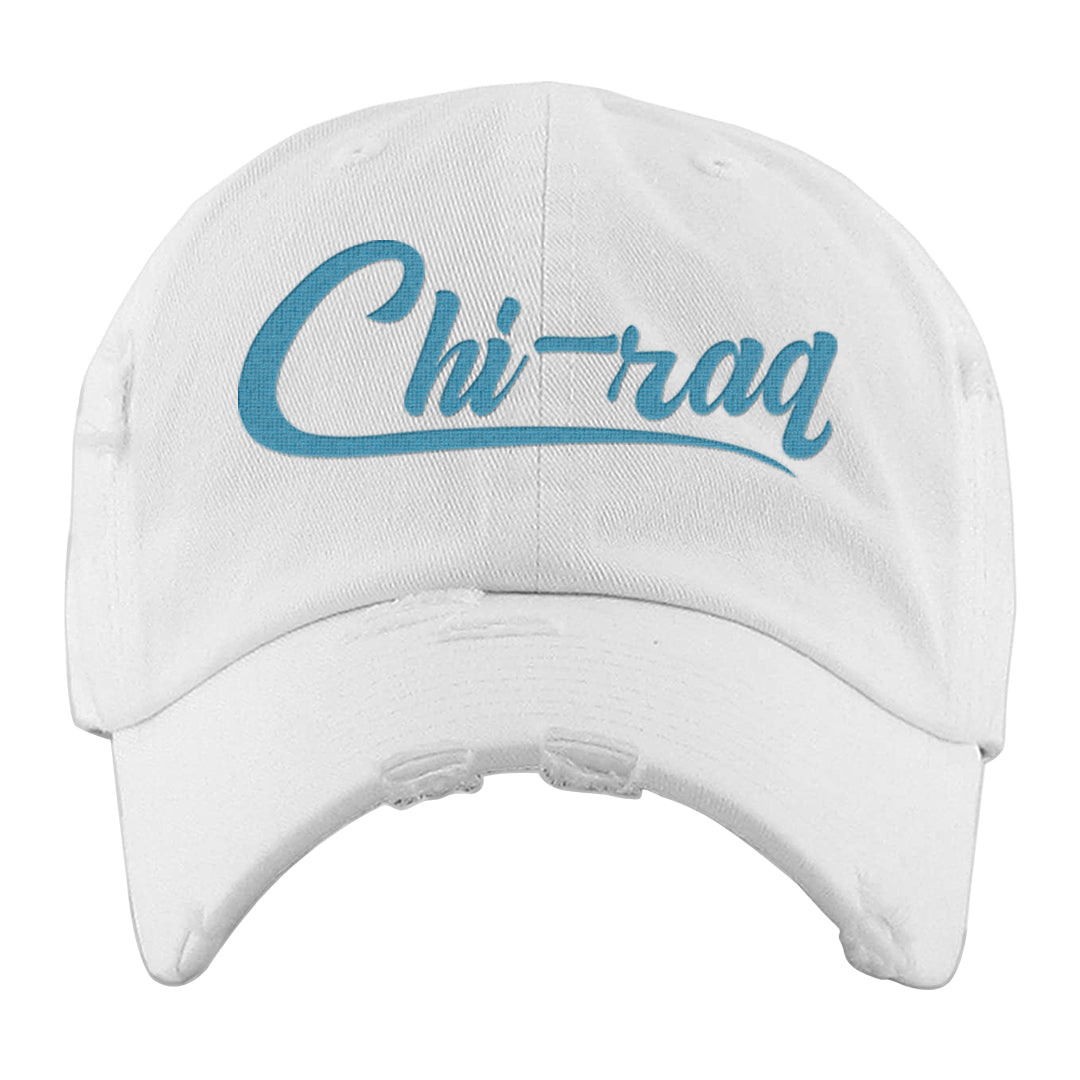 UNC Low 1s Distressed Dad Hat | Chiraq, White