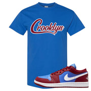 Pomegranate Medium Blue White Low 1s T Shirt | Crooklyn, Royal