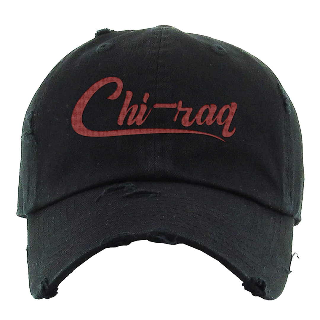 Reverse Black Toe Low 1s Distressed Dad Hat | Chiraq, Black