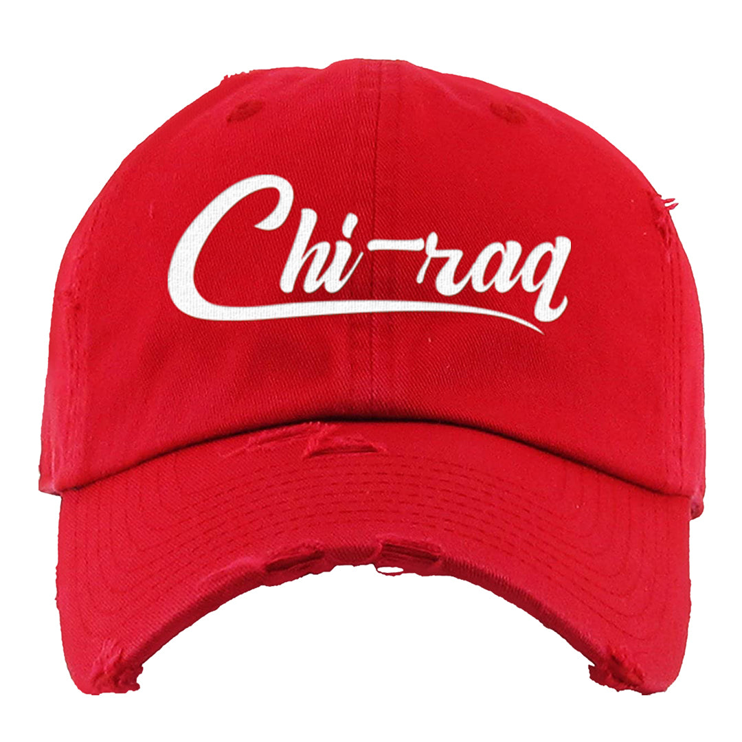 Reverse Black Toe Low 1s Distressed Dad Hat | Chiraq, Red