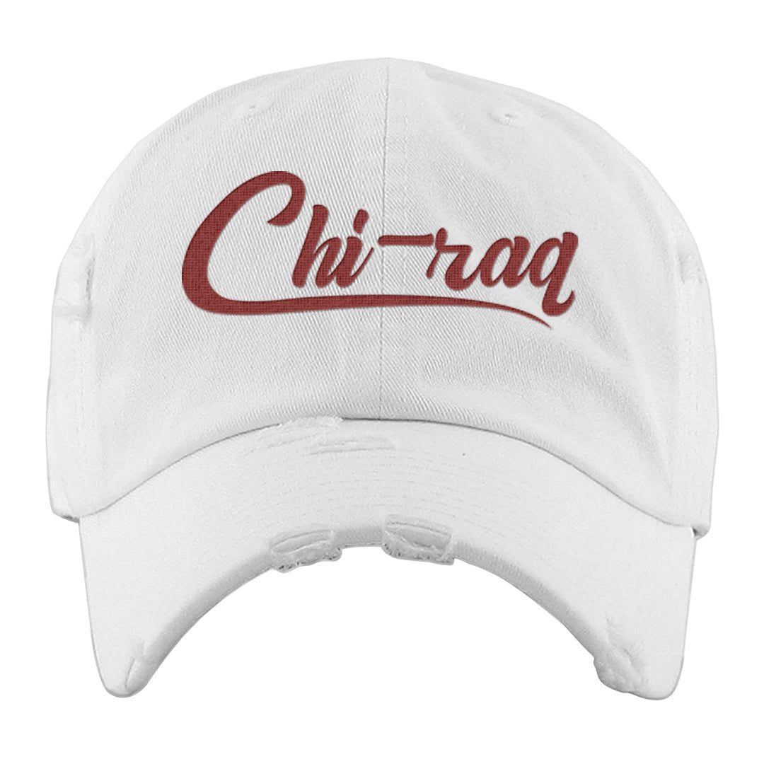 Reverse Black Toe Low 1s Distressed Dad Hat | Chiraq, White