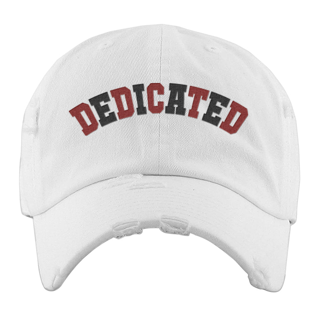 Reverse Black Toe Low 1s Distressed Dad Hat | Dedicated, White