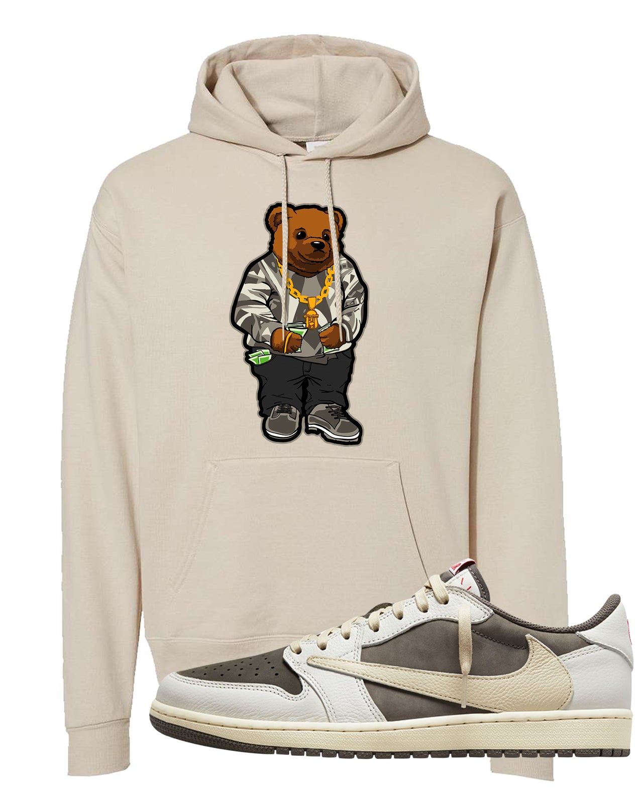 Reverse Mocha Low 1s Hoodie | Sweater Bear, Sand