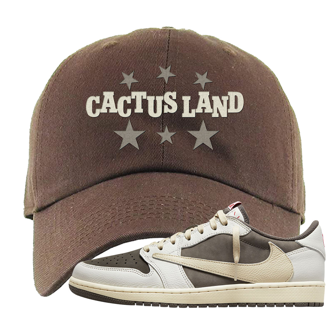 Reverse Mocha Low 1s Dad Hat | Cactus Land, Brown