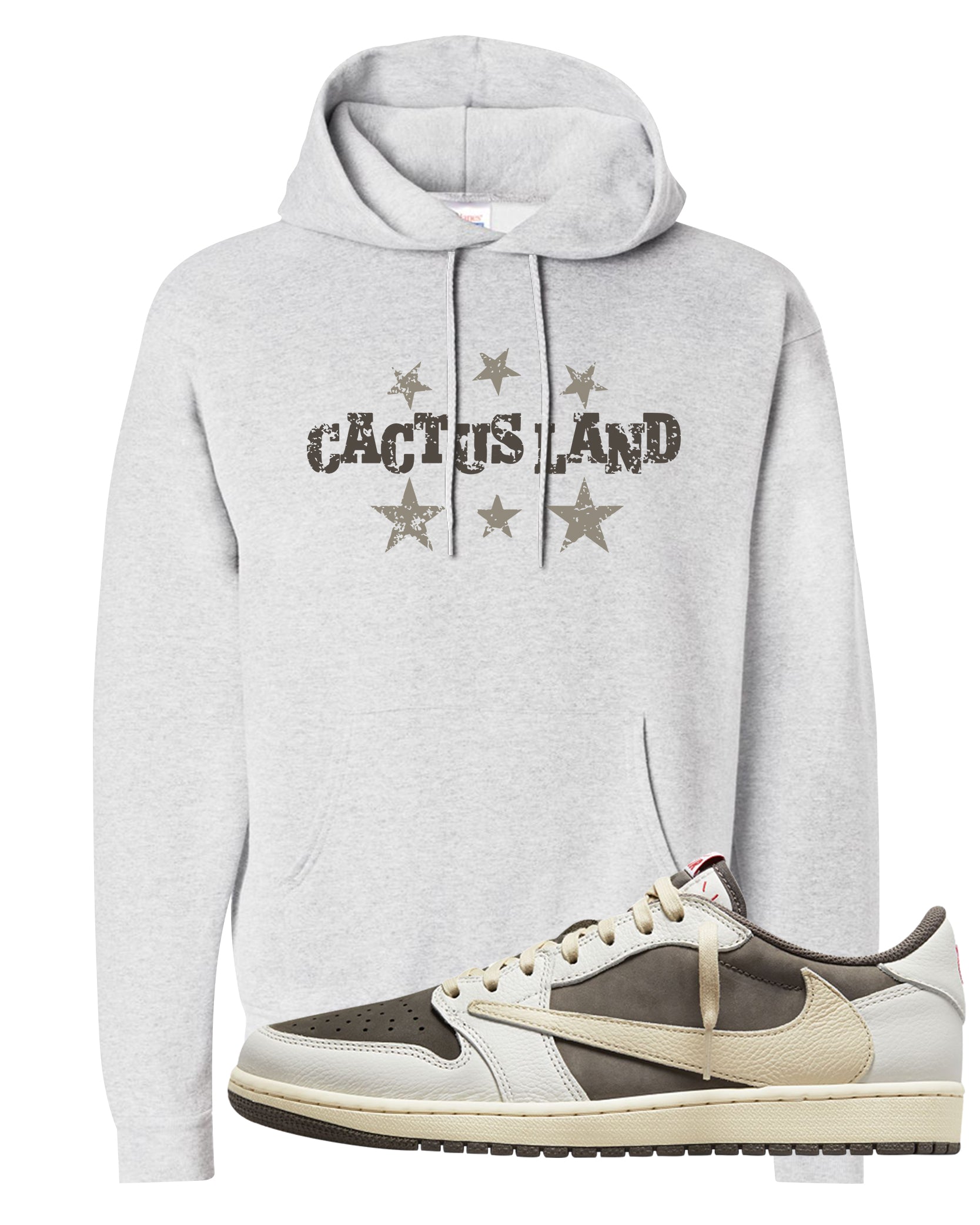 Reverse Mocha Low 1s Hoodie | Cactus Land, Ash