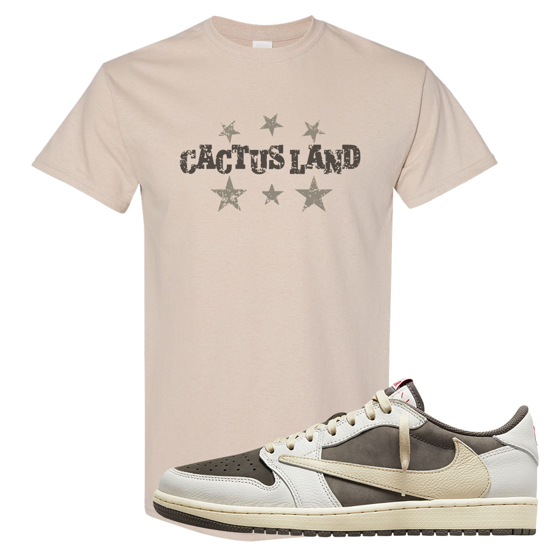 Reverse Mocha Low 1s T Shirt | Cactus Land, Sand