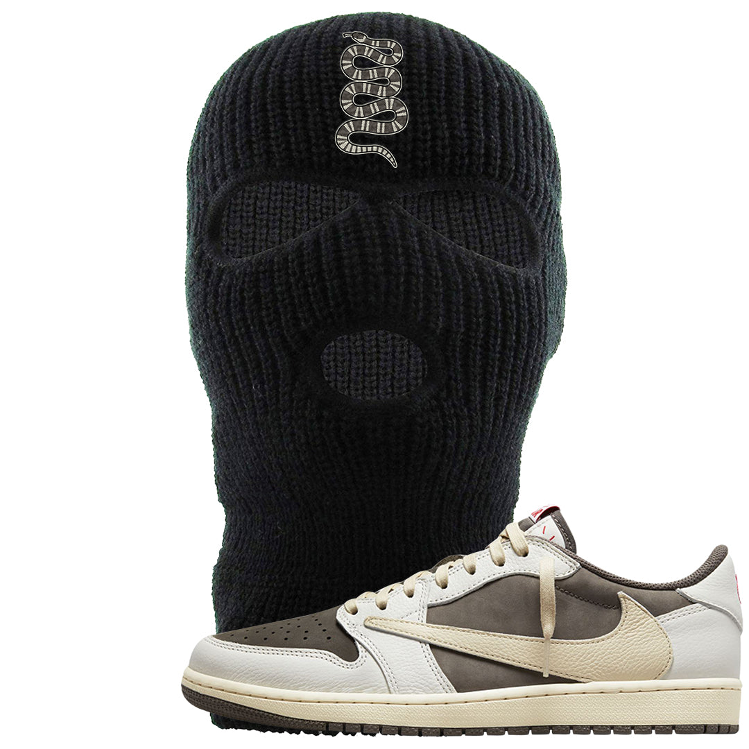 Reverse Mocha Low 1s Ski Mask | Coiled Snake, Black