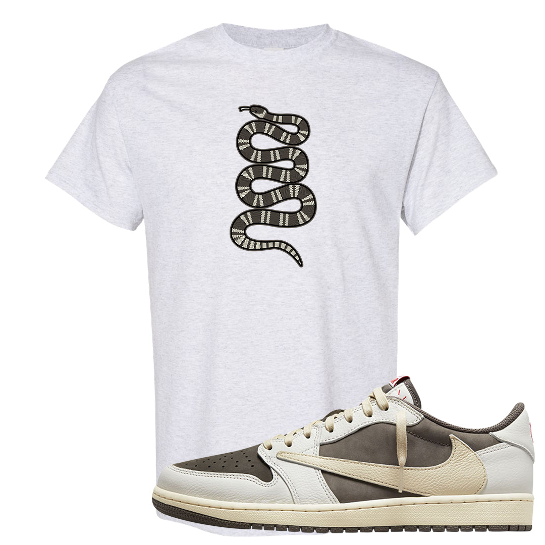 Reverse Mocha Low 1s T Shirt | Coiled Snake, Ash