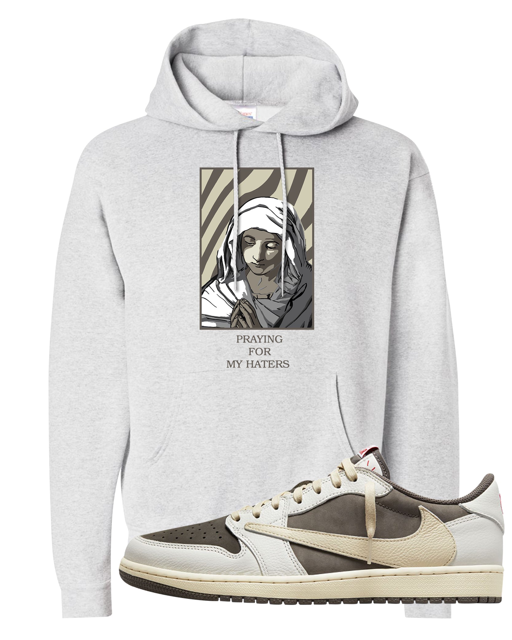 Reverse Mocha Low 1s Hoodie | God Told Me, Ash