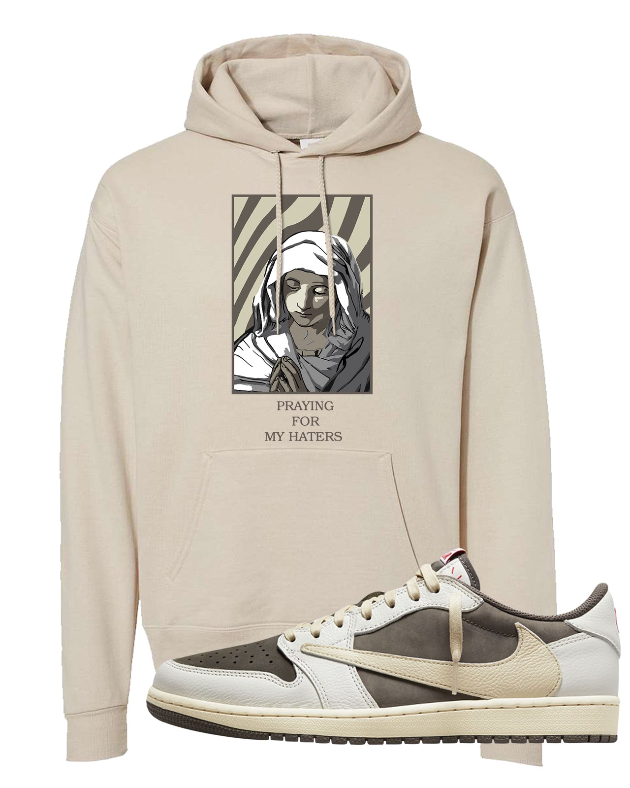 Reverse Mocha Low 1s Hoodie | God Told Me, Sand