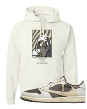 Reverse Mocha Low 1s Hoodie | God Told Me, White