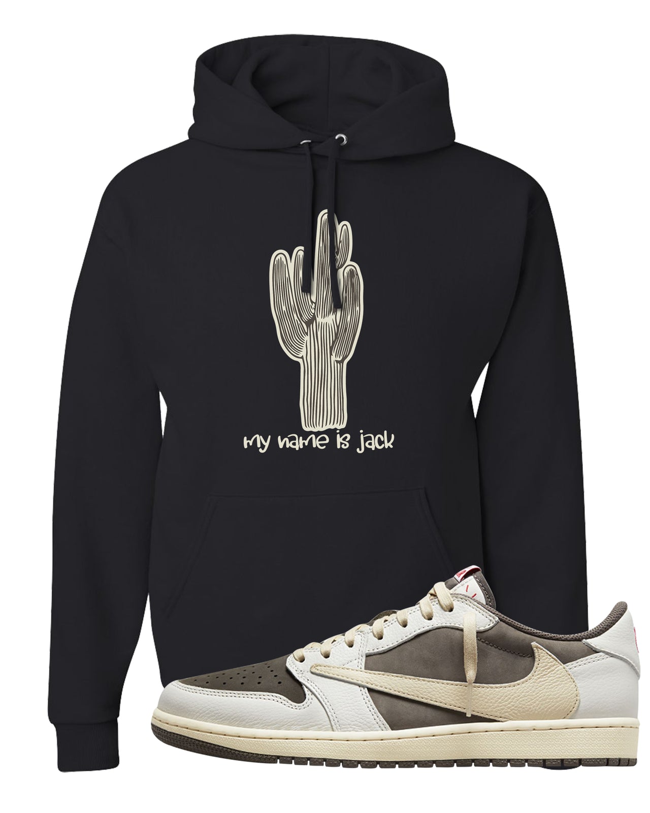 Reverse Mocha Low 1s Hoodie | Jack The Cactus, Black