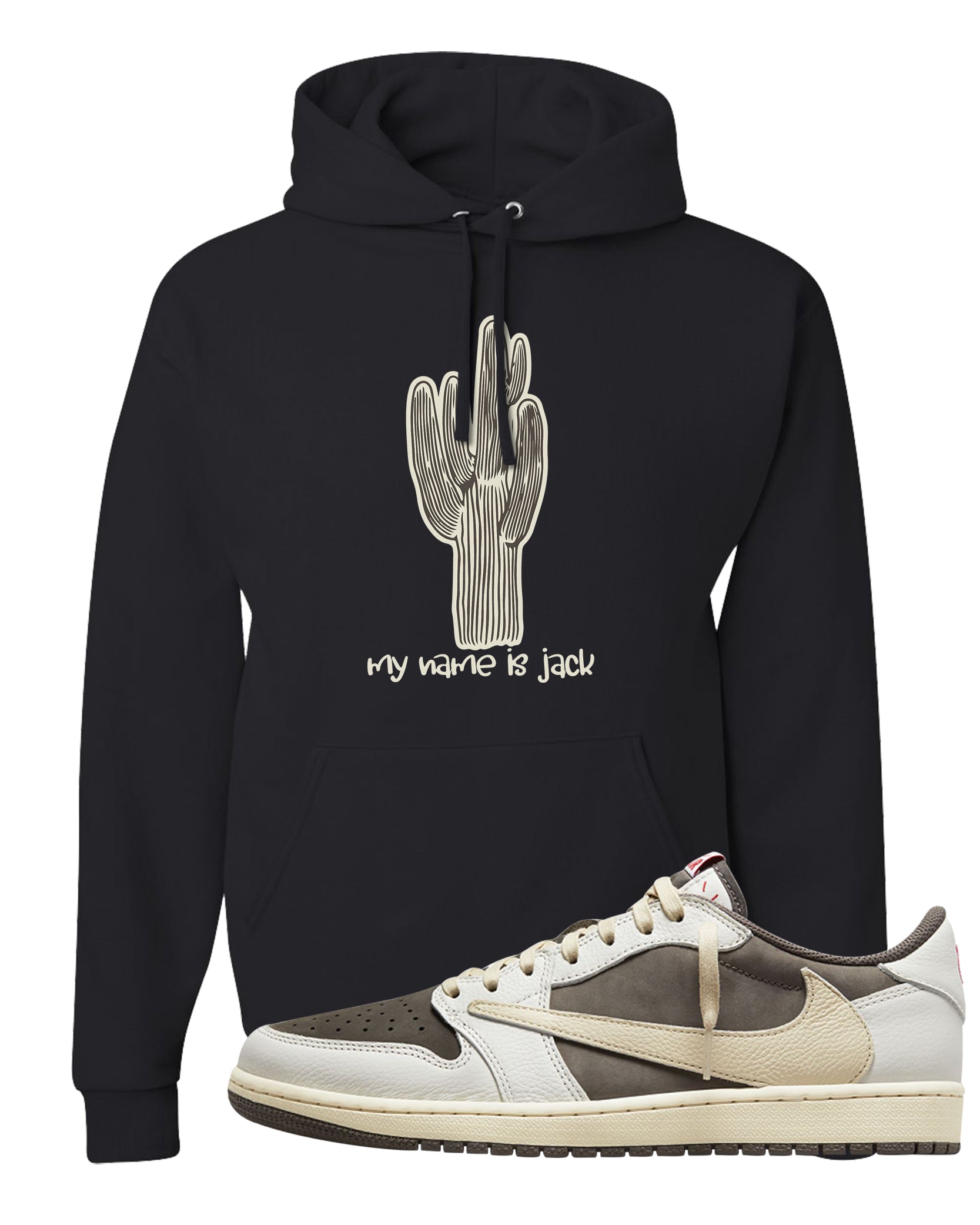 Reverse Mocha Low 1s Hoodie | Jack The Cactus, Black