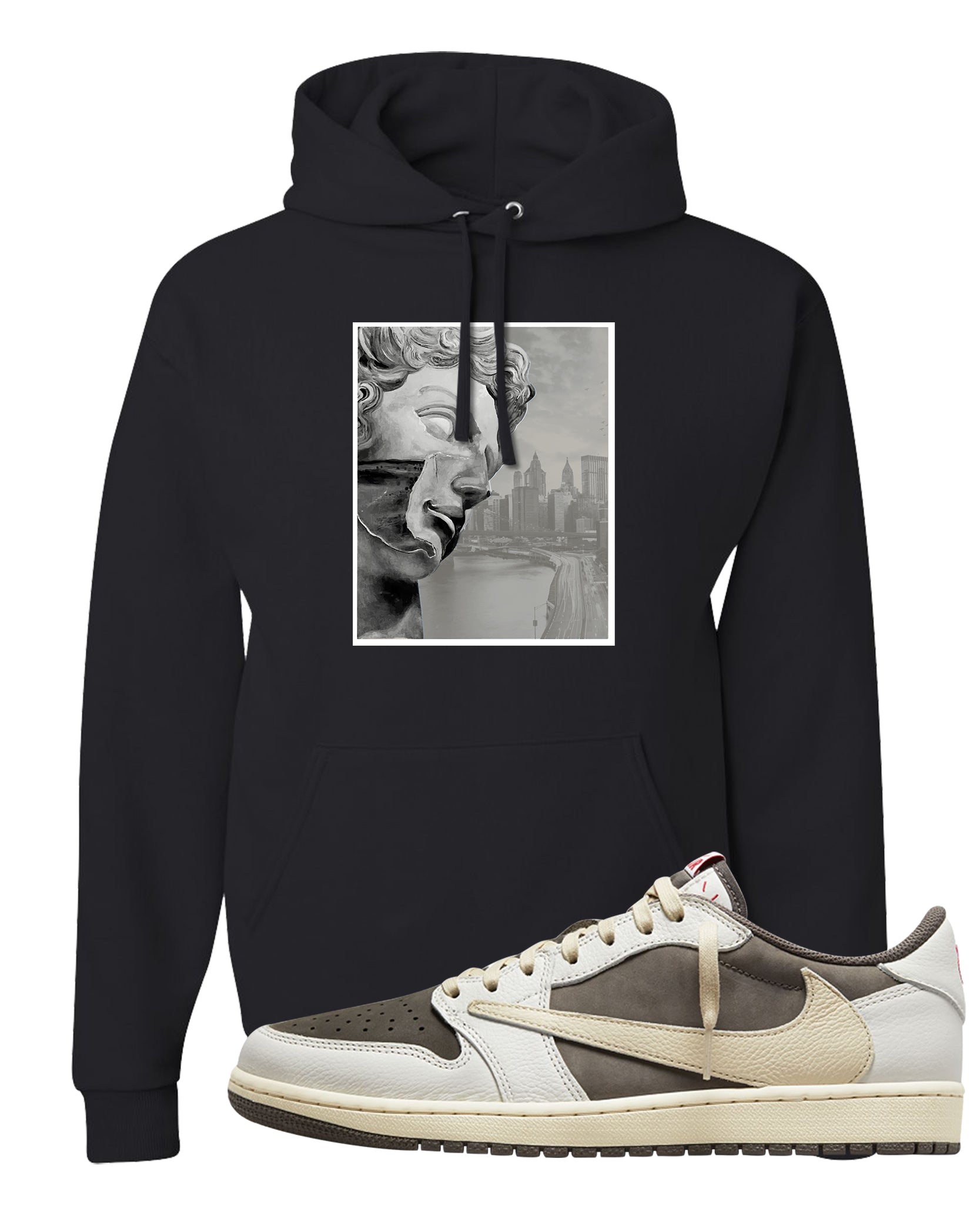 Reverse Mocha Low 1s Hoodie | Miguel, Black