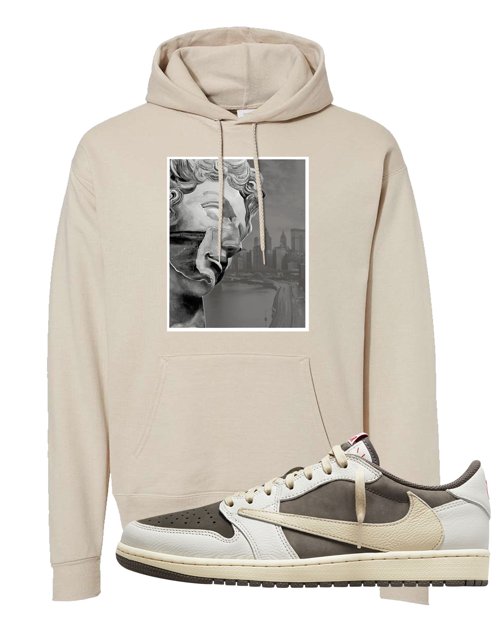 Reverse Mocha Low 1s Hoodie | Miguel, Sand