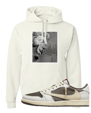 Reverse Mocha Low 1s Hoodie | Miguel, White