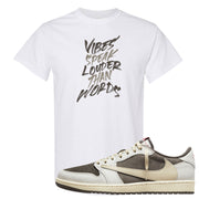 Reverse Mocha Low 1s T Shirt | Vibes Speak Louder Than Words, White