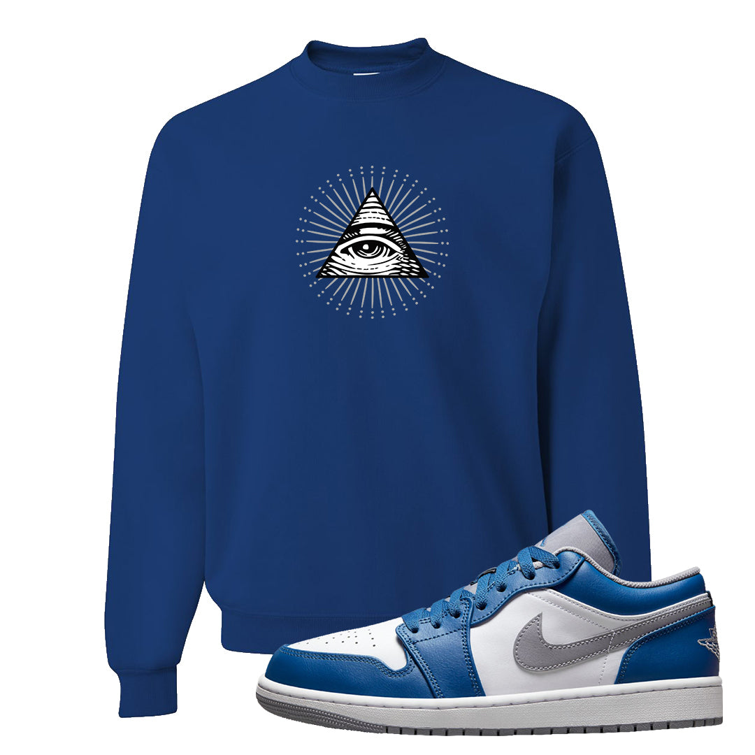 True Blue Low 1s Crewneck Sweatshirt | All Seeing Eye, Royal