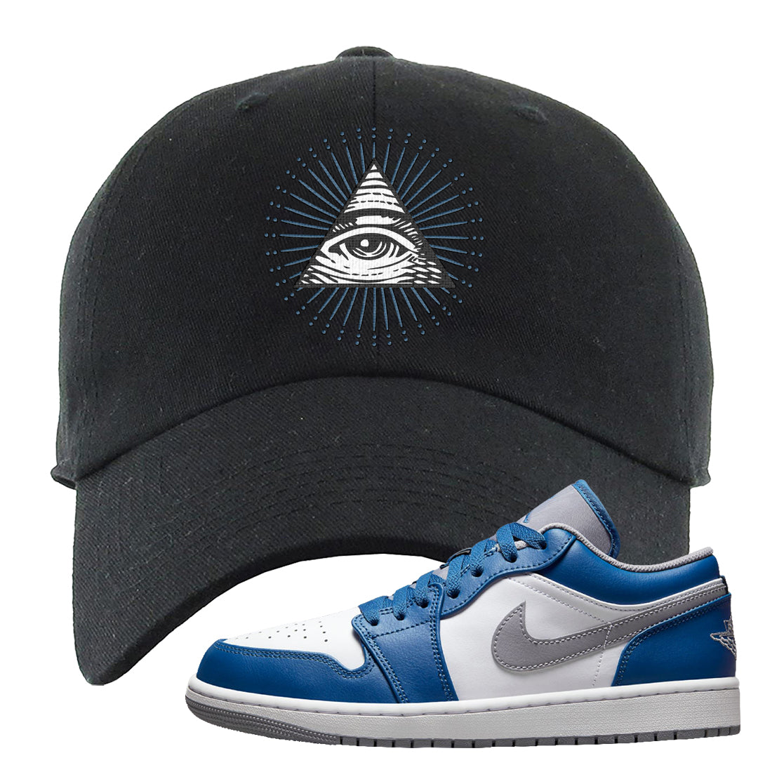 True Blue Low 1s Dad Hat | All Seeing Eye, Black