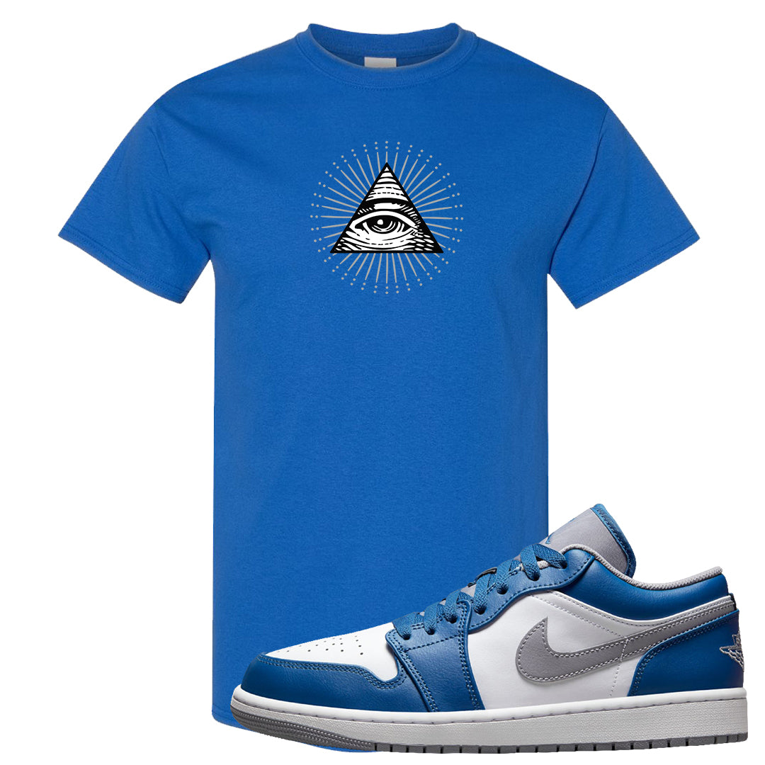 True Blue Low 1s T Shirt | All Seeing Eye, Royal