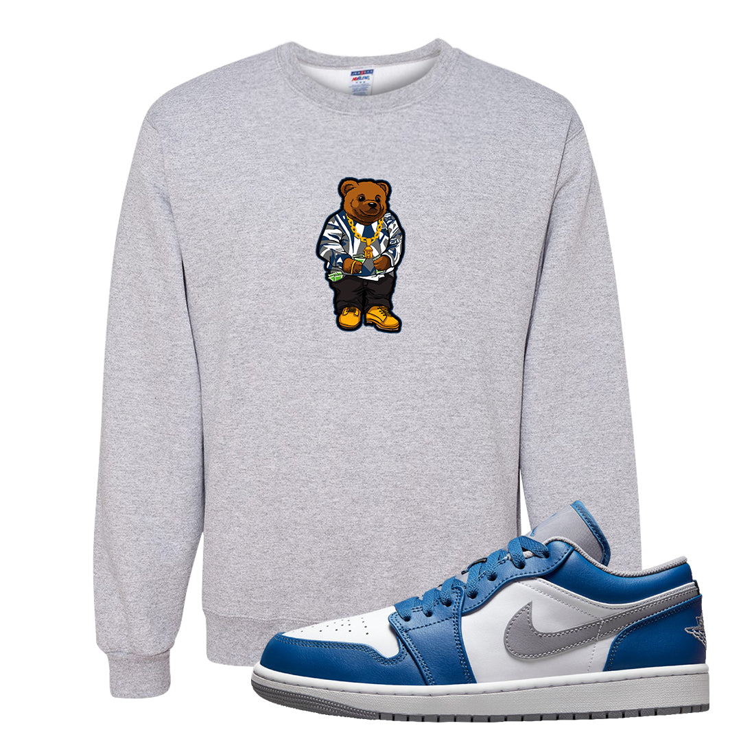 True Blue Low 1s Crewneck Sweatshirt | Sweater Bear, Ash