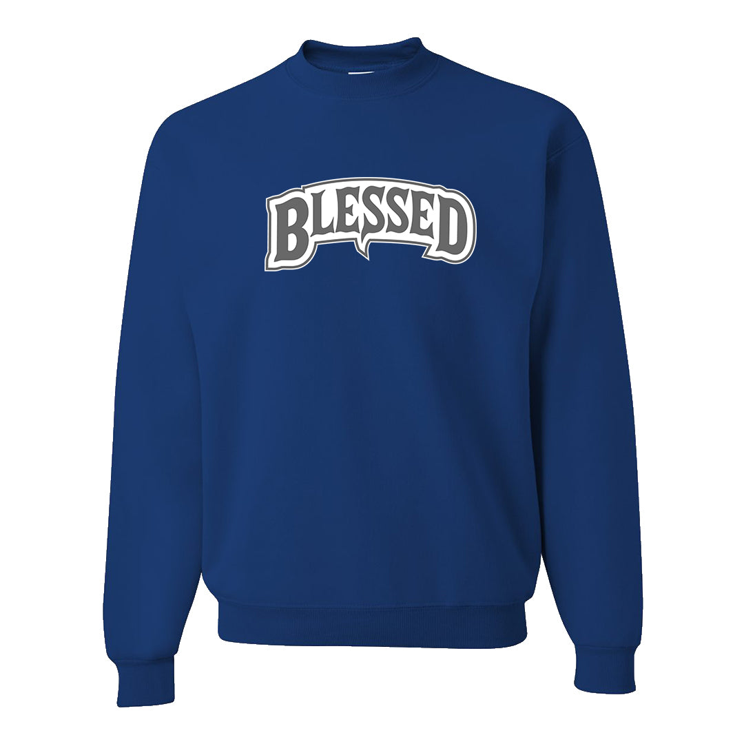 True Blue Low 1s Crewneck Sweatshirt | Blessed Arch, Royal
