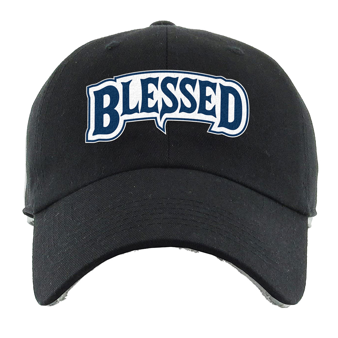 True Blue Low 1s Dad Hat | Blessed Arch, Black