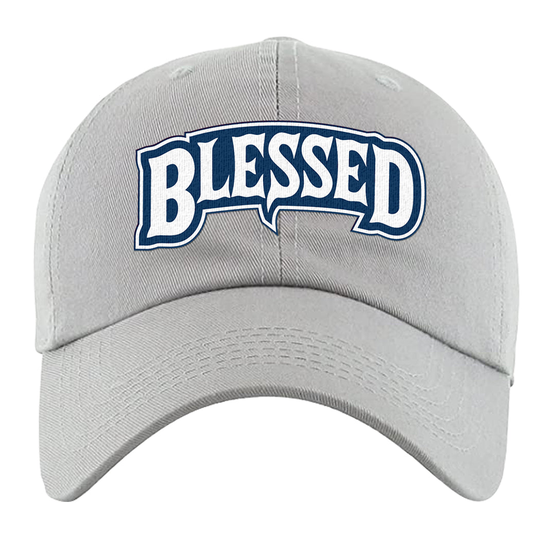 True Blue Low 1s Dad Hat | Blessed Arch, Light Gray