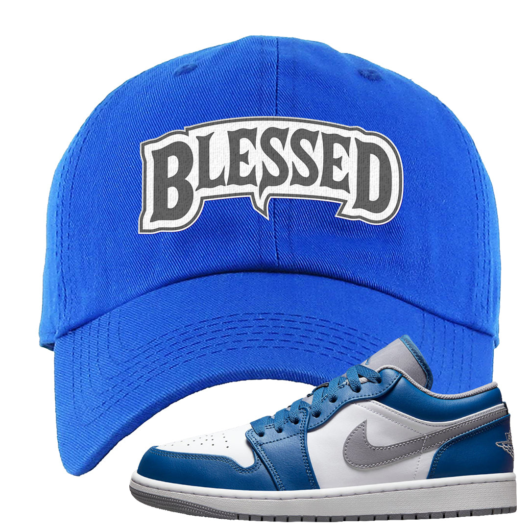 True Blue Low 1s Dad Hat | Blessed Arch, Royal