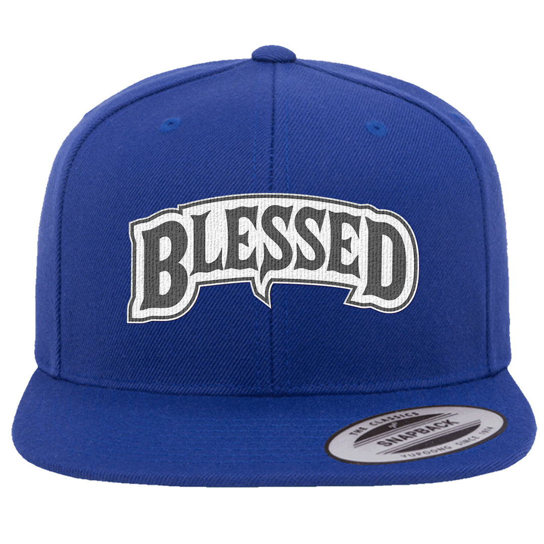 True Blue Low 1s Snapback Hat | Blessed Arch, Royal