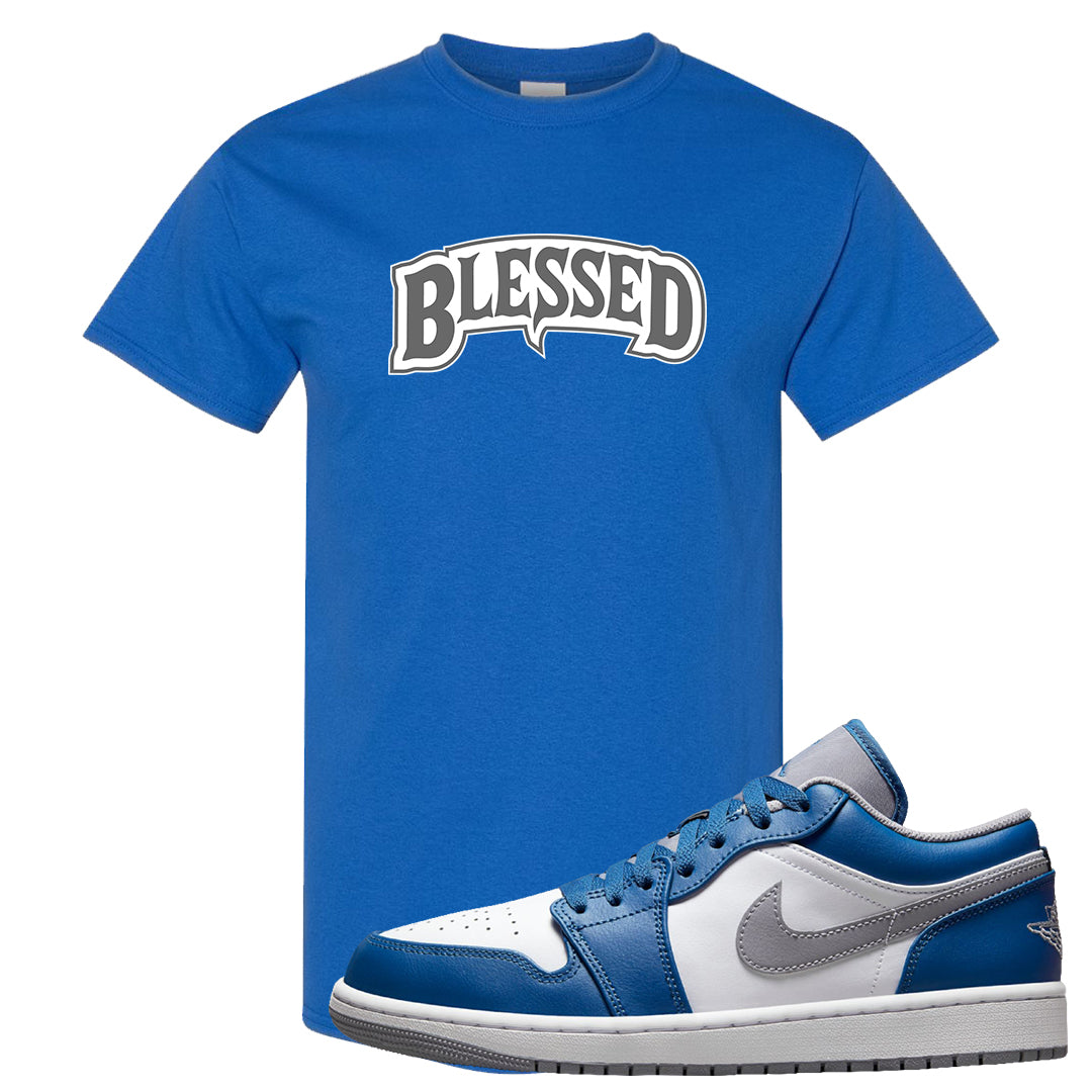 True Blue Low 1s T Shirt | Blessed Arch, Royal