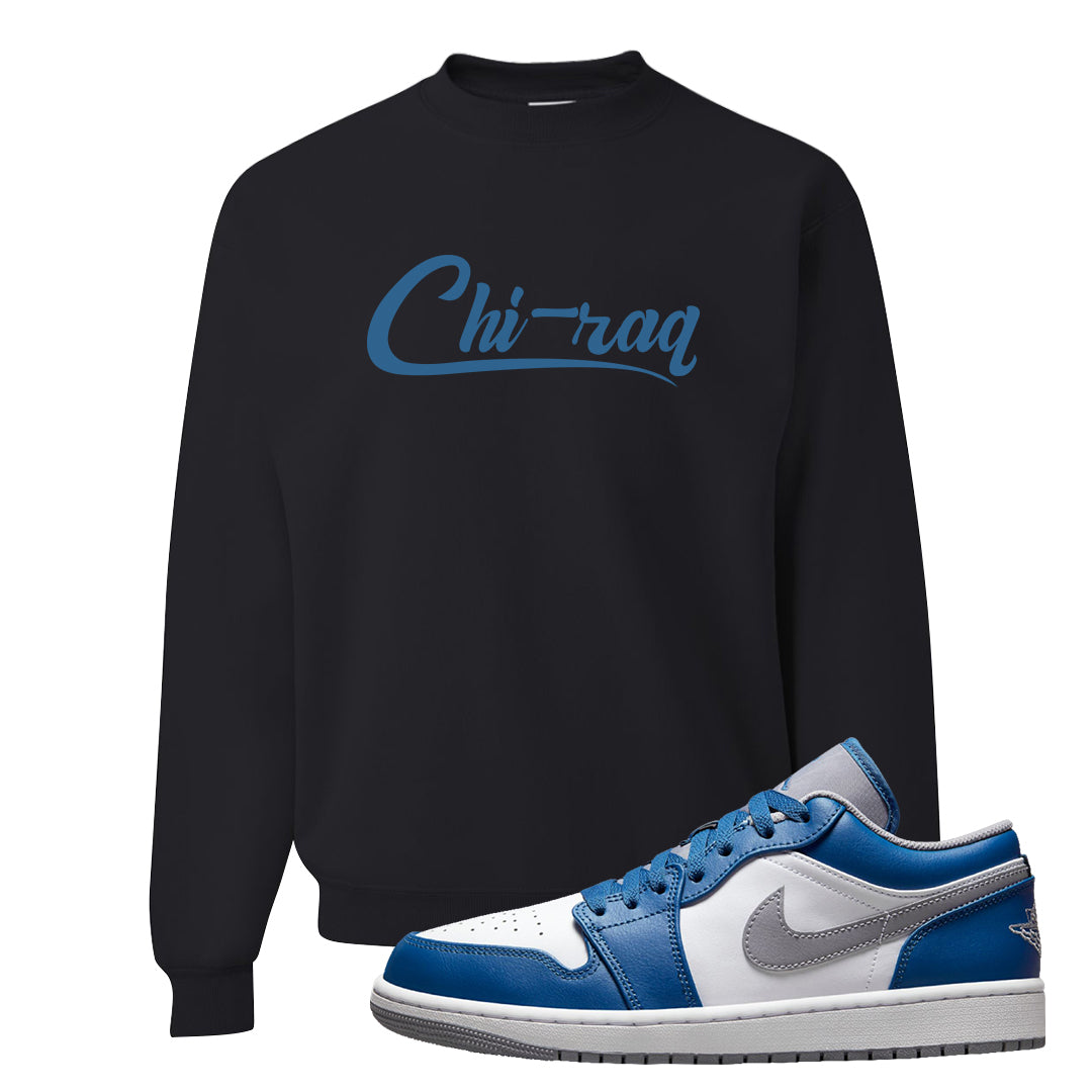 True Blue Low 1s Crewneck Sweatshirt | Chiraq, Black