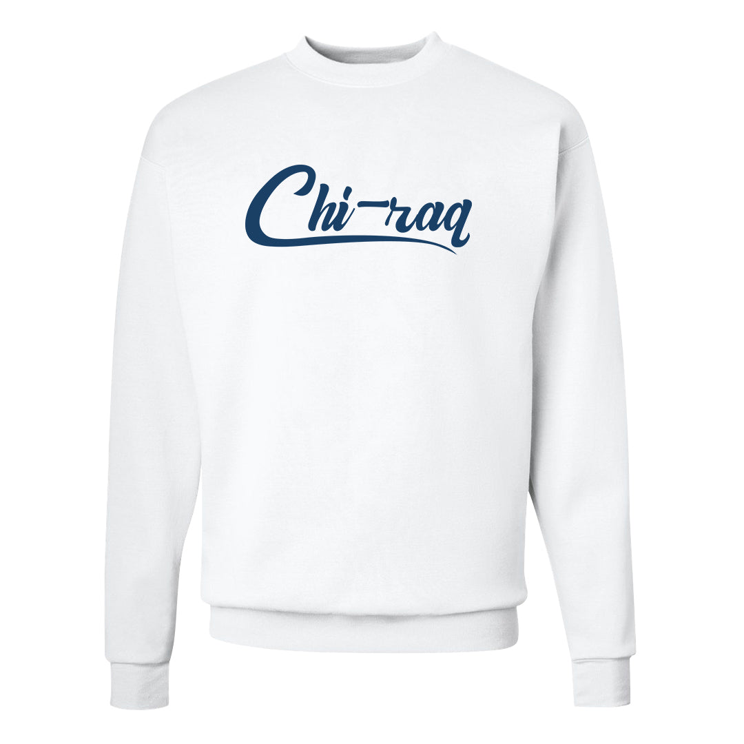 True Blue Low 1s Crewneck Sweatshirt | Chiraq, White