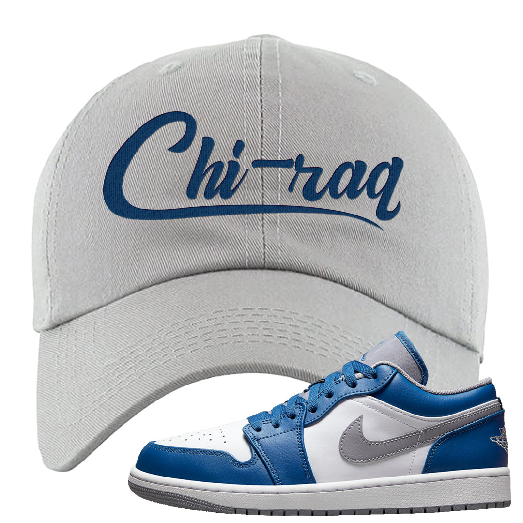 True Blue Low 1s Dad Hat | Chiraq, Light Gray
