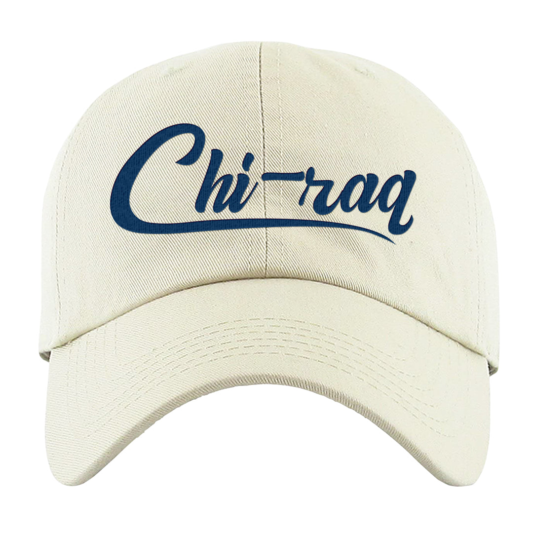 True Blue Low 1s Dad Hat | Chiraq, White