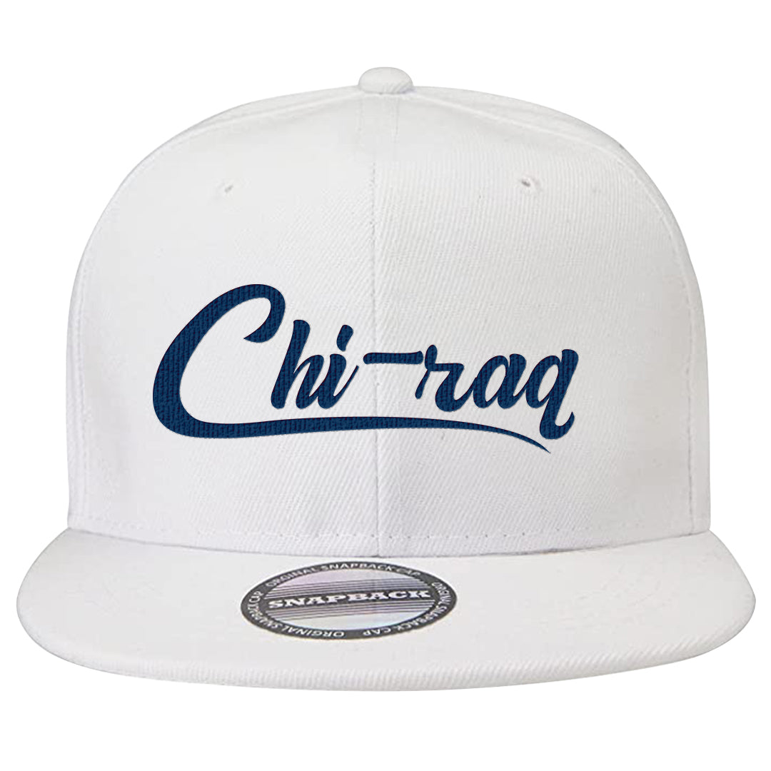 True Blue Low 1s Snapback Hat | Chiraq, White