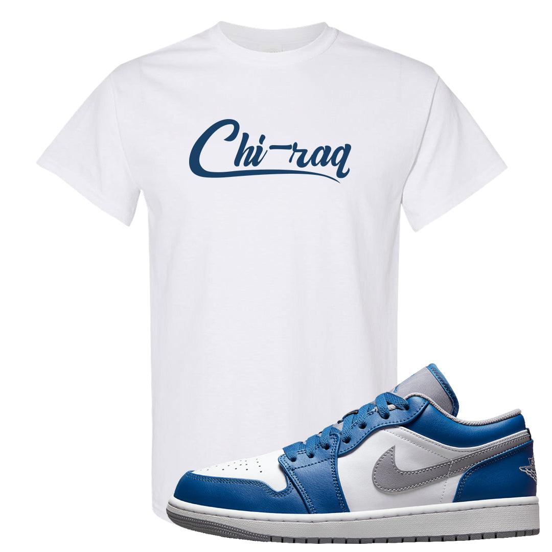True Blue Low 1s T Shirt | Chiraq, White