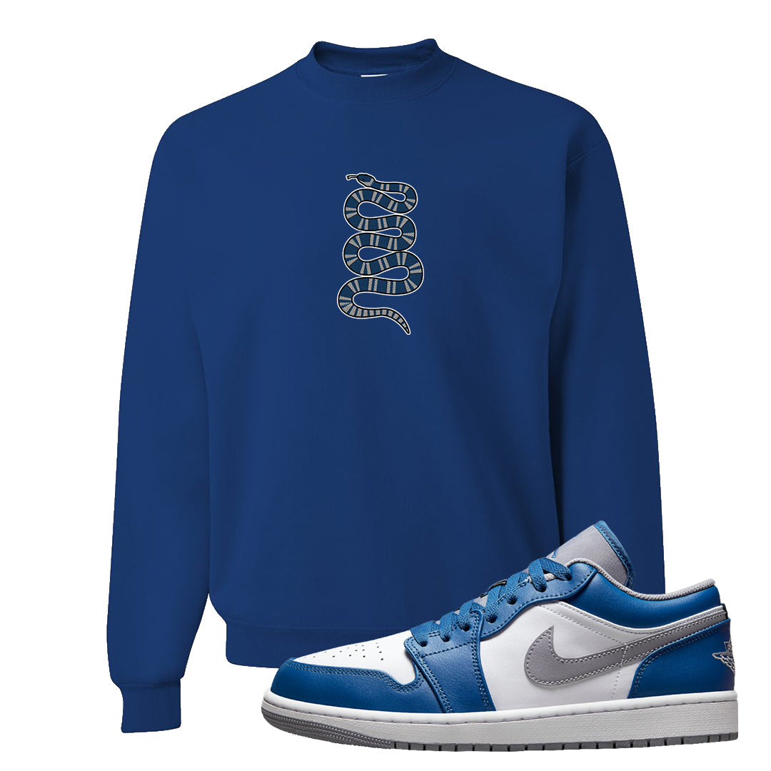 True Blue Low 1s Crewneck Sweatshirt | Coiled Snake, Royal