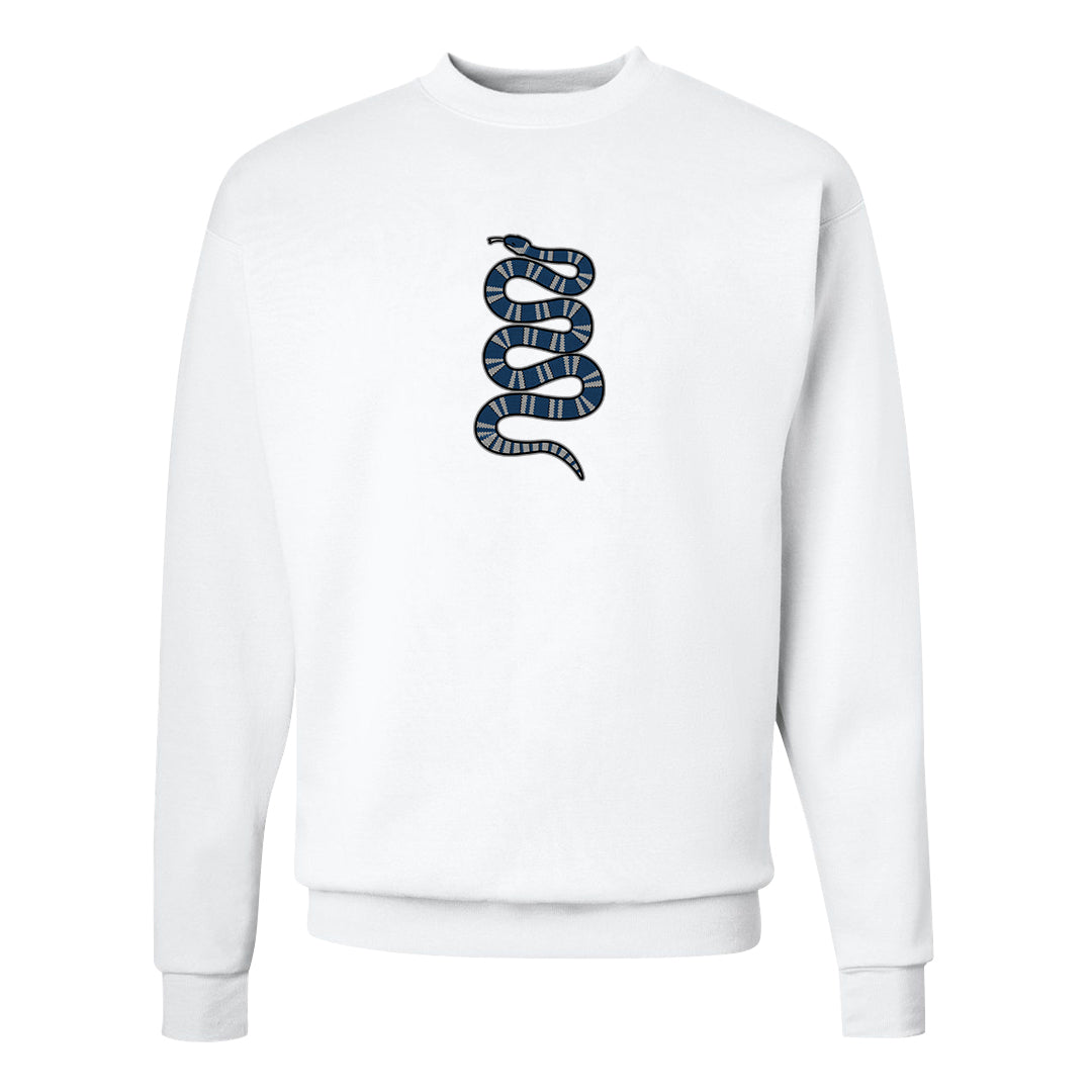 True Blue Low 1s Crewneck Sweatshirt | Coiled Snake, White