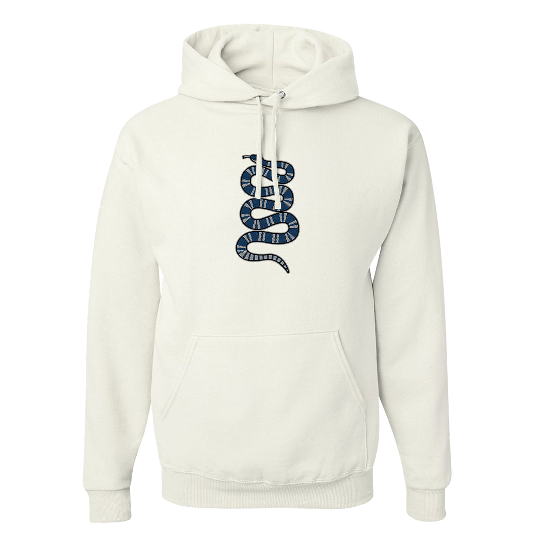 True Blue Low 1s Hoodie | Coiled Snake, White