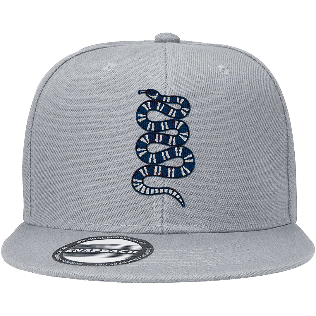 True Blue Low 1s Snapback Hat | Coiled Snake, Light Gray