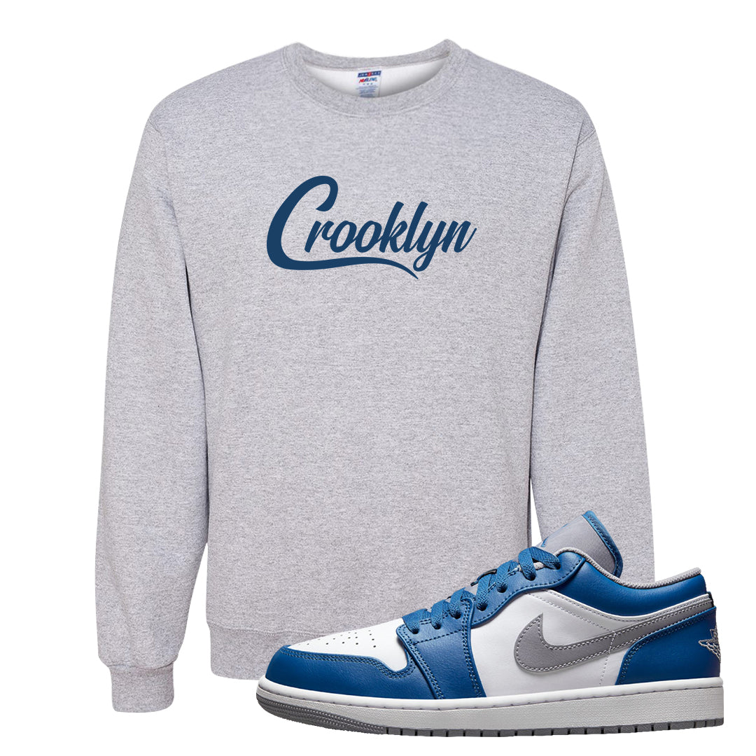 True Blue Low 1s Crewneck Sweatshirt | Crooklyn, Ash
