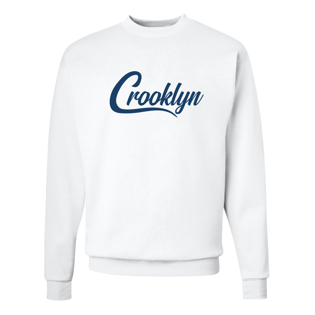 True Blue Low 1s Crewneck Sweatshirt | Crooklyn, White