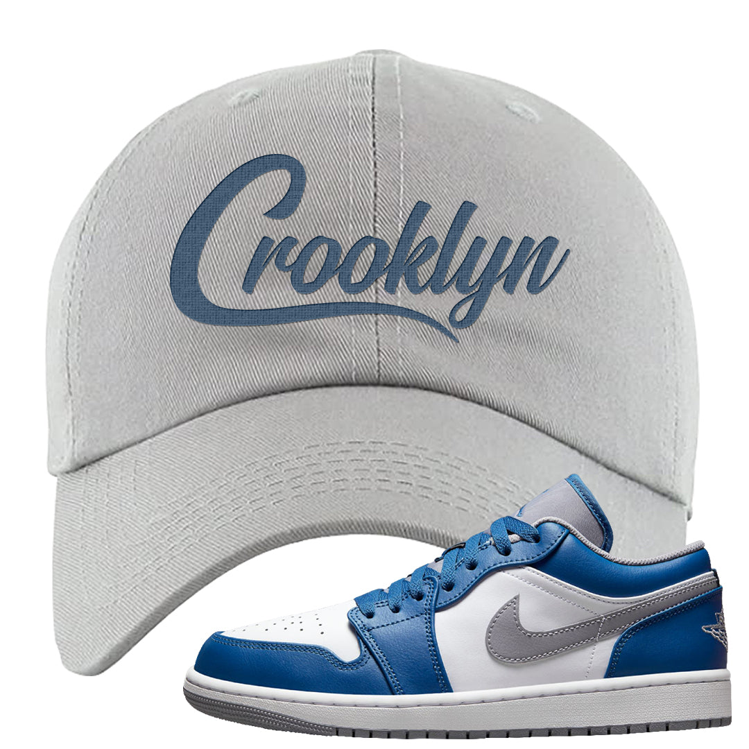 True Blue Low 1s Dad Hat | Crooklyn, Light Gray